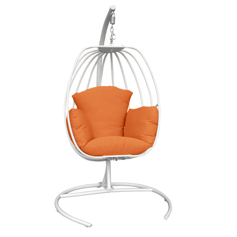 Fauteuil à œufs suspendu avec support, balancelle hamac avec ensemble de suspension, Orange