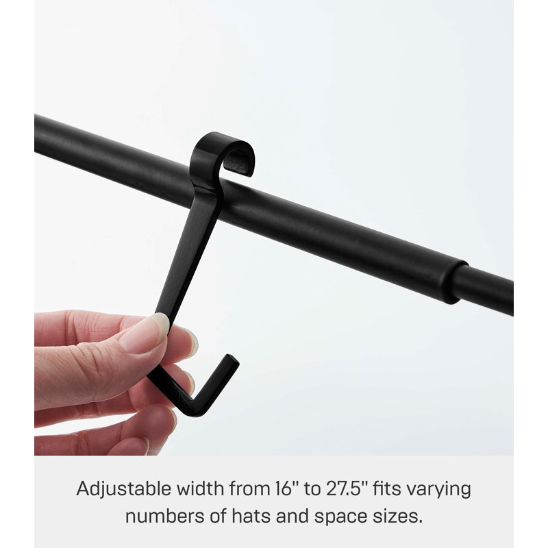 Adjustable Black Steel Hat Hanging Organizer