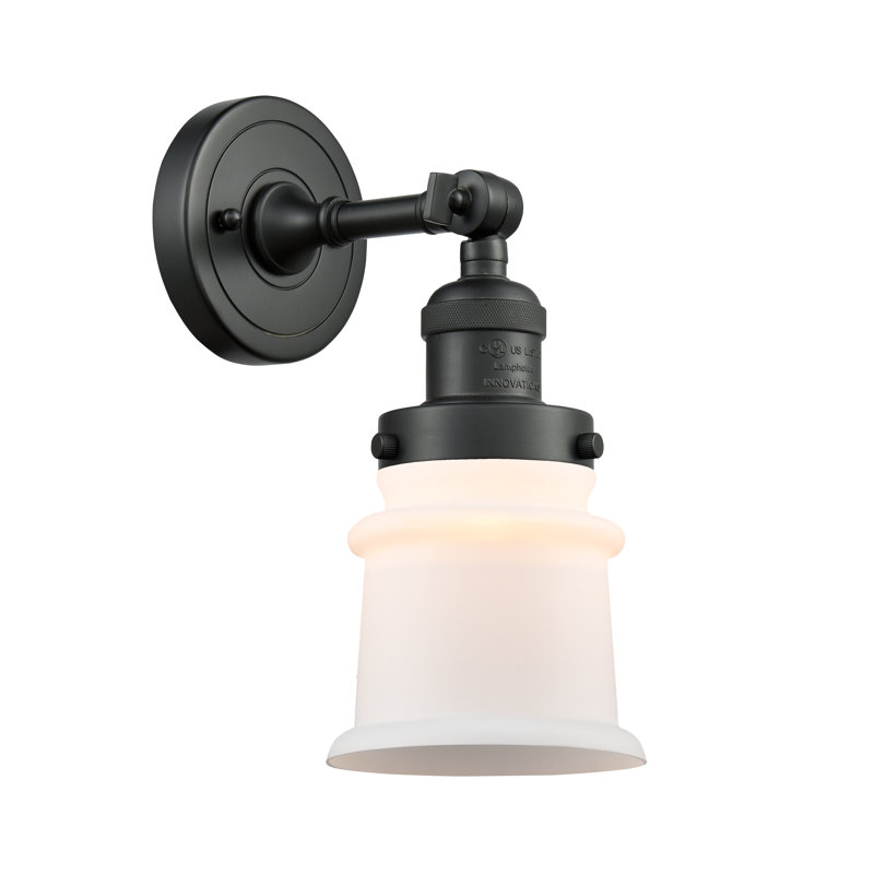 Applique murale articulée à 1 lumière Bartolmeu, Boîtier blanc mat, Noir mat, Ampoule DEL 6 watts Vinage