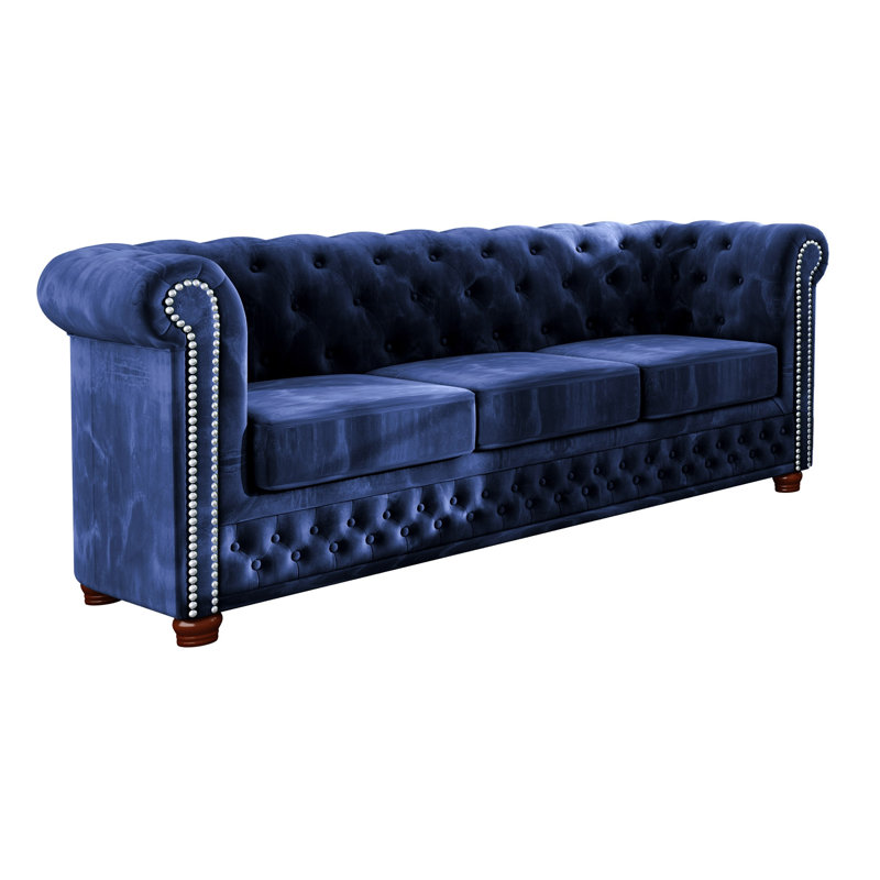  3 seater Chesterfield Sofa, Navy Blue
