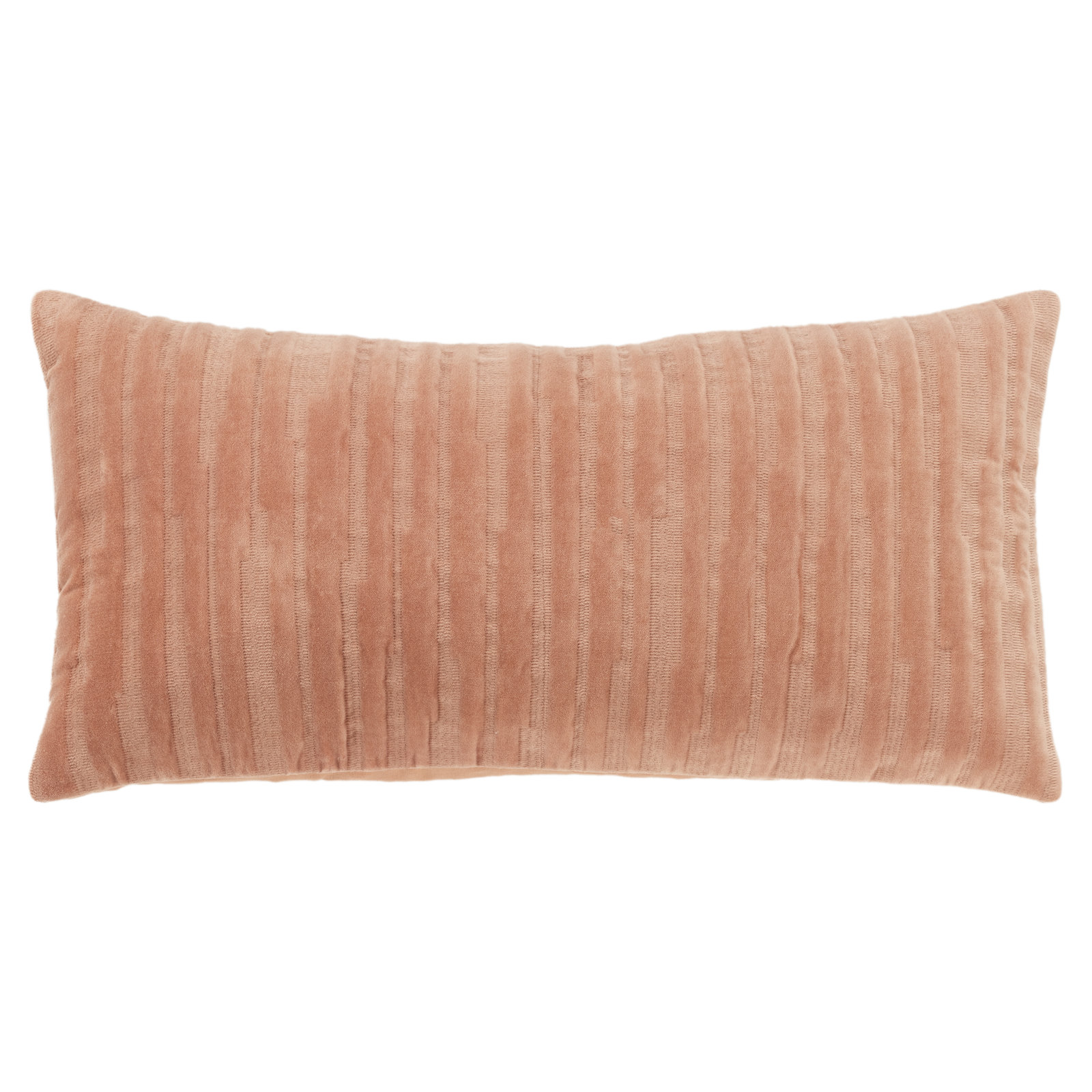 Zorina Embroidered Cotton Lumbar Throw Pillow, Orange