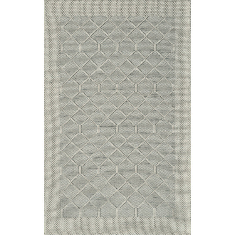 Tapis géométrique beige tissé à la main, Rectangle 8 pi x 10 pi