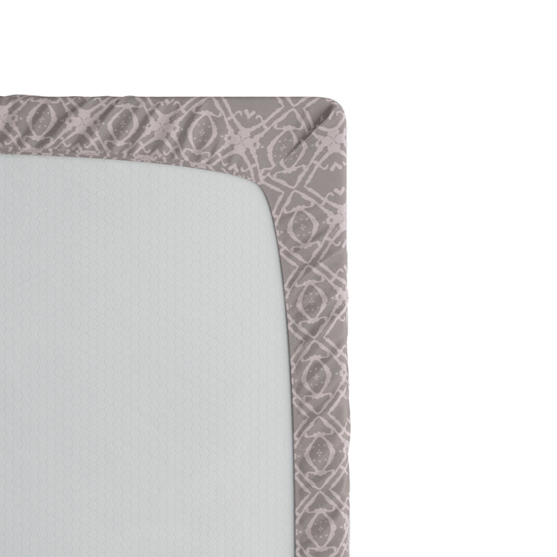 Drap-housse en microfibre Tribal, Drap-housse de taille simple, Géométrique taupe / mauve pâle