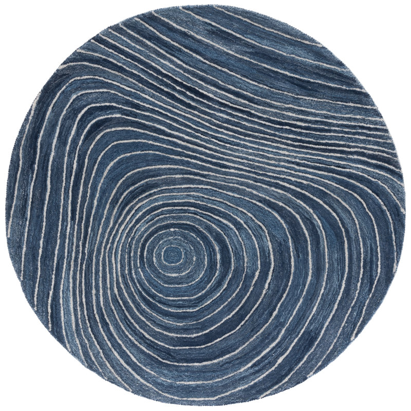 Jasavion Hand Tufted Performance Abstract Rug, Round 6'