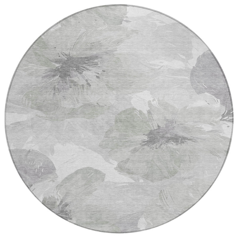 Saphirae Ivory Washable Indoor-Outdoor Rug - LOOMLAN, 2'6" x 3'10"