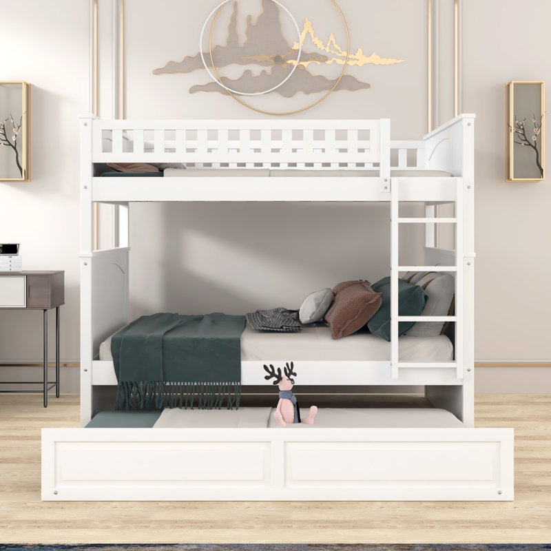 Fawad Kids Full Over Full Bunk Bed with Trundle, White