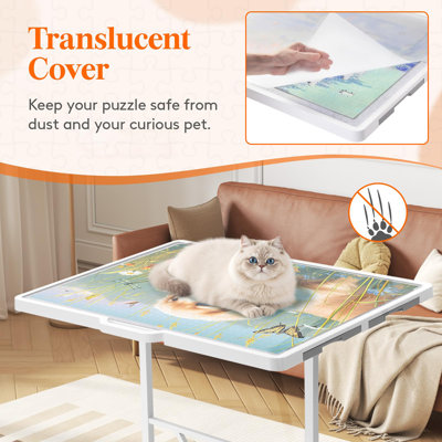 Table de casse-tête réglable 1500 pièces, inclinable à 360 ° et réglable en hauteur avec roues, pieds en métal, tiroir, coussin en feutre et housse de protection