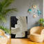 Art mural moderne en bois noir et blanc abstrait moderne, 30 L x 20 l