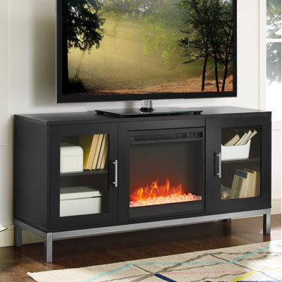 Betton Unfinished TV Stand for TVs up to 59" with Fireplace Included
