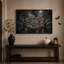 Autel en pierre avec cartes de tarot flottantes et toile murale d'Halloween-249526707