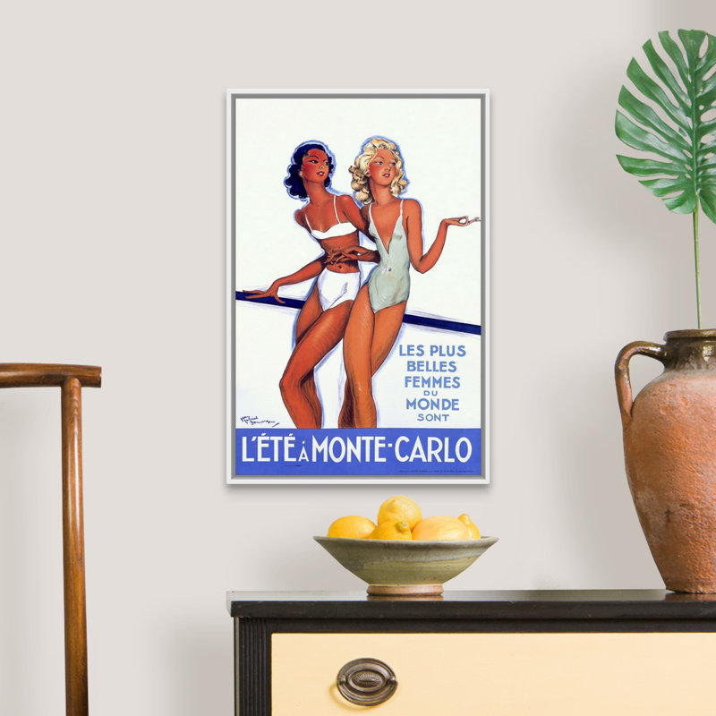 «Lete a Monte Carlo», affiche rétro par Jean Gabriel Domergue, reproduction d'art sur toile flottante Jean Gabriel Domergue