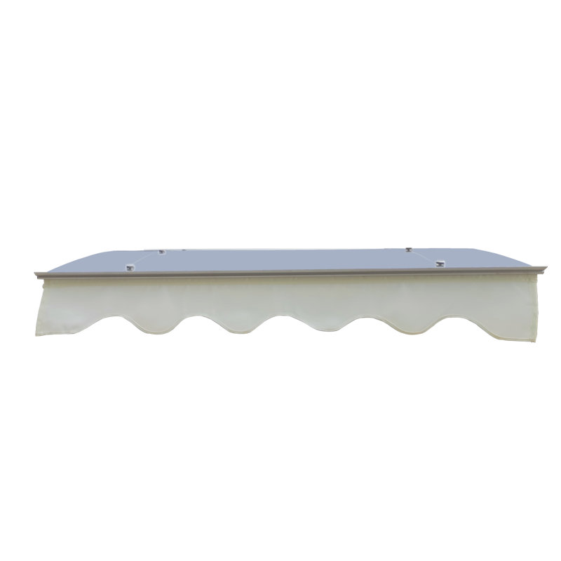 Series Door Window Awning Made Of  0.137 Inch Thick Crystal Solid Polycarbonate Sheet And Aluminum Alloy With Valance In Size Of 47" Wide X 34" Deep For Wooden Wall House