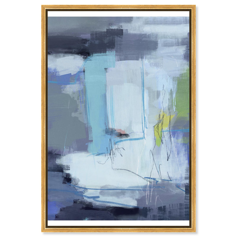 «Twilight Over Water Blue Decor» par Art Remedy, H 36 po x l 30 po, Cadre doré