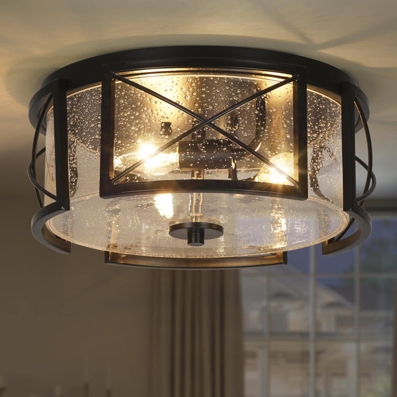 Lateefah Glass Flush Mount