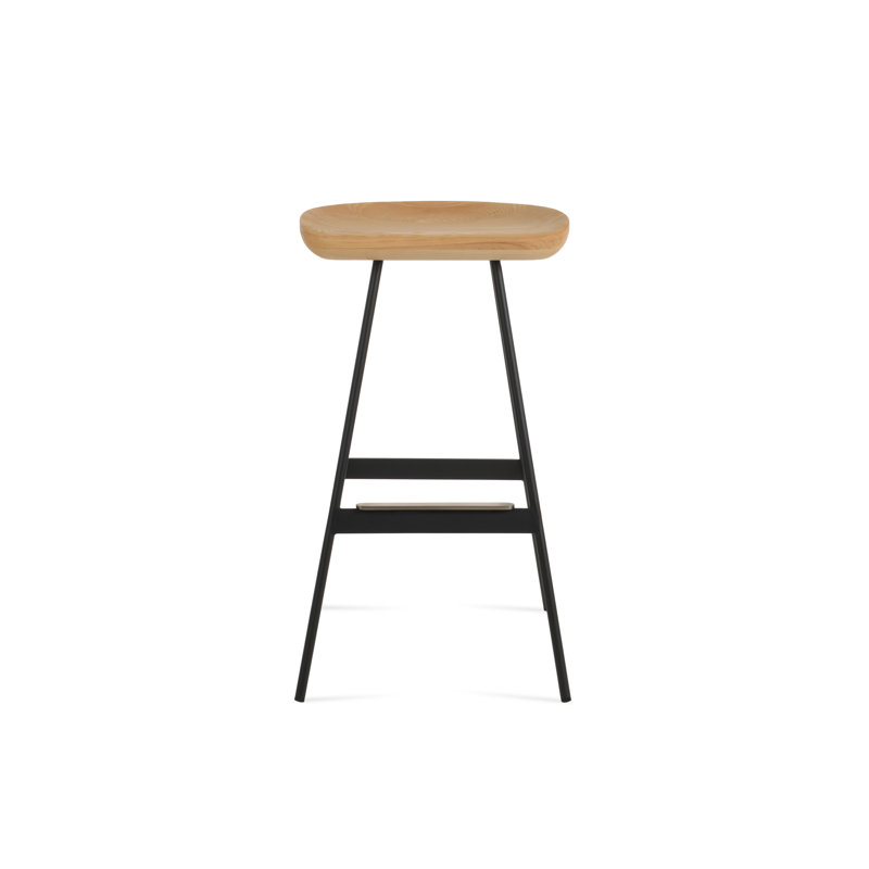 Tabouret Cattelan Balat, Naturel/noir, Petit tabouret (siège d'une hauteur de 22 po)