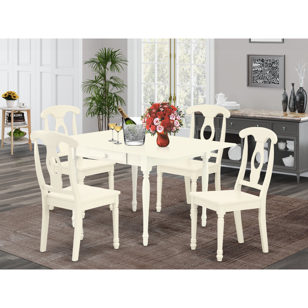 Flara Solid Wood Solid Wood Top Four Leg Dining Set Ophelia & Co. Table Top