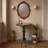 Industrial Bar Table 32.28"-36.22" Height Adjustable Swivel Round Wood Tabletop 23.62" Dia, Kitchen Dining Office Coffee Bistro Pub Table-217893136-217893141