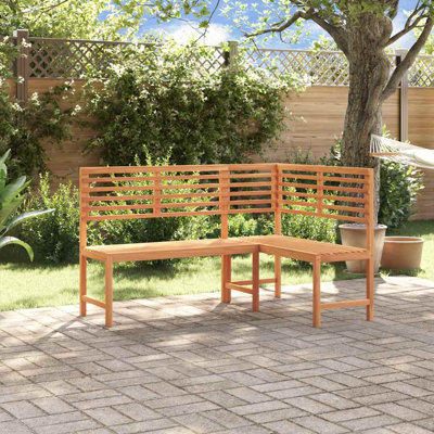vidaXL Patio Corner Bench, Outdoor Wooden Bench, Solid Acacia Wood by Latitude Run