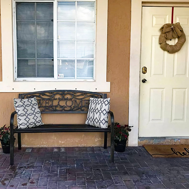 Banc de jardin en acier inoxydable Nuvia, Bronze