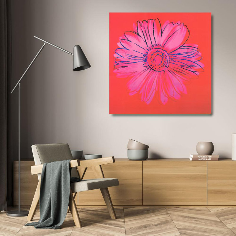 Marguerite, c. 1980 (cramoisi et rose), H 20 po x l 20 po