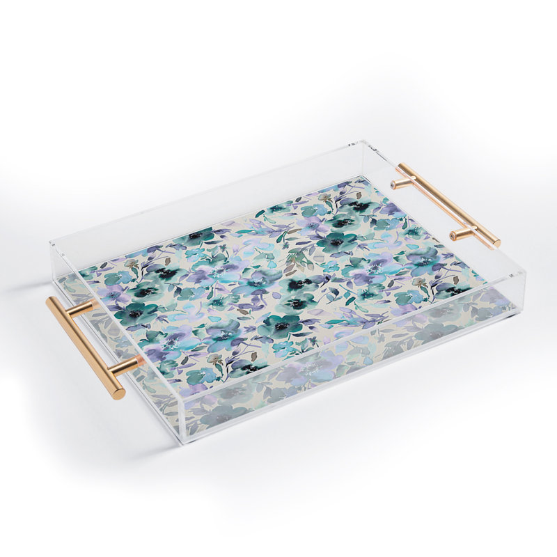 Ninola Design Natural Haze Artistic Summer Floral Acrylic Tray