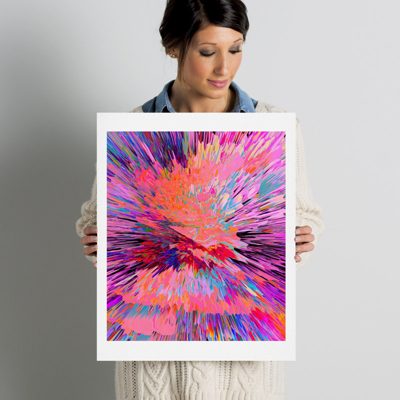 « color explosion i », art mural vertical, H 20 po x l 16 po x P 0,12 po