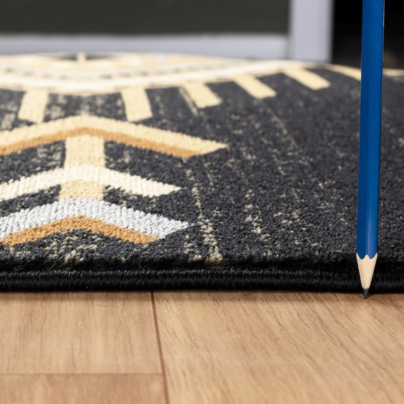 Tapis noir, 2 pi x 3 pi, 100% polypropylène, teint, pour les maisons occupées