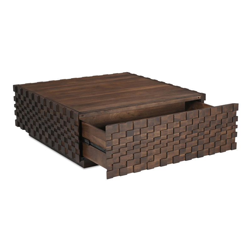 Givens 42" Carved Wood Storage Coffee Table