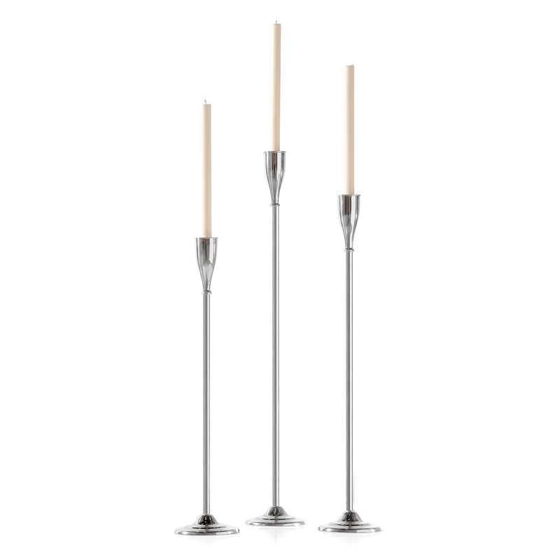 Ensemble de porte-chandelles en métal 3 pièces