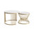Round 2-Piece Nesting Set Sintered Stone Top White Coffee Table With Metal Frame