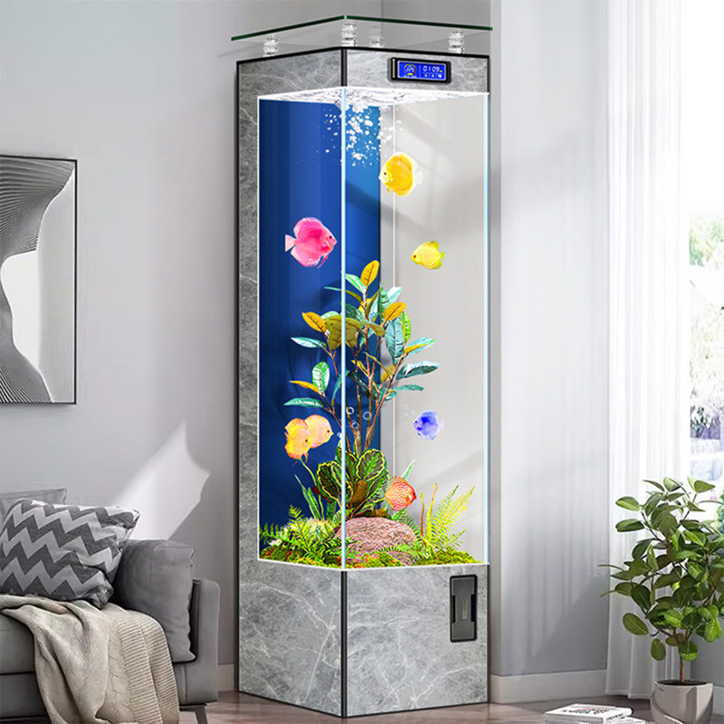 Aquarium autoportant moderne 55-64 gallons en acrylique Eco, 19.69, Light Grey