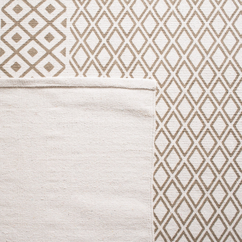 Yoko Hand Loomed Cotton Geometric Rug, Rectangle 2'3" x 4'