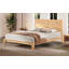 Grand lit plateforme Mid-Century moderne en bois de bambou de 12 pouces avec support en métal à lattes de bois, aucun sommier requis, assemblage facile-134452863-134452864
