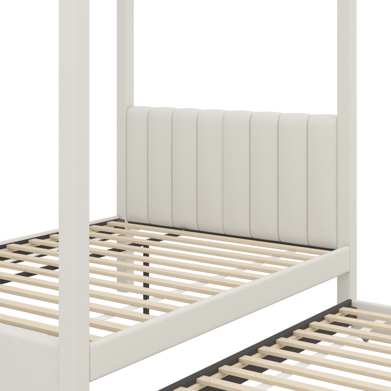 Platform Bed With Canopy Trundle & 3 Storage Drawers, Full