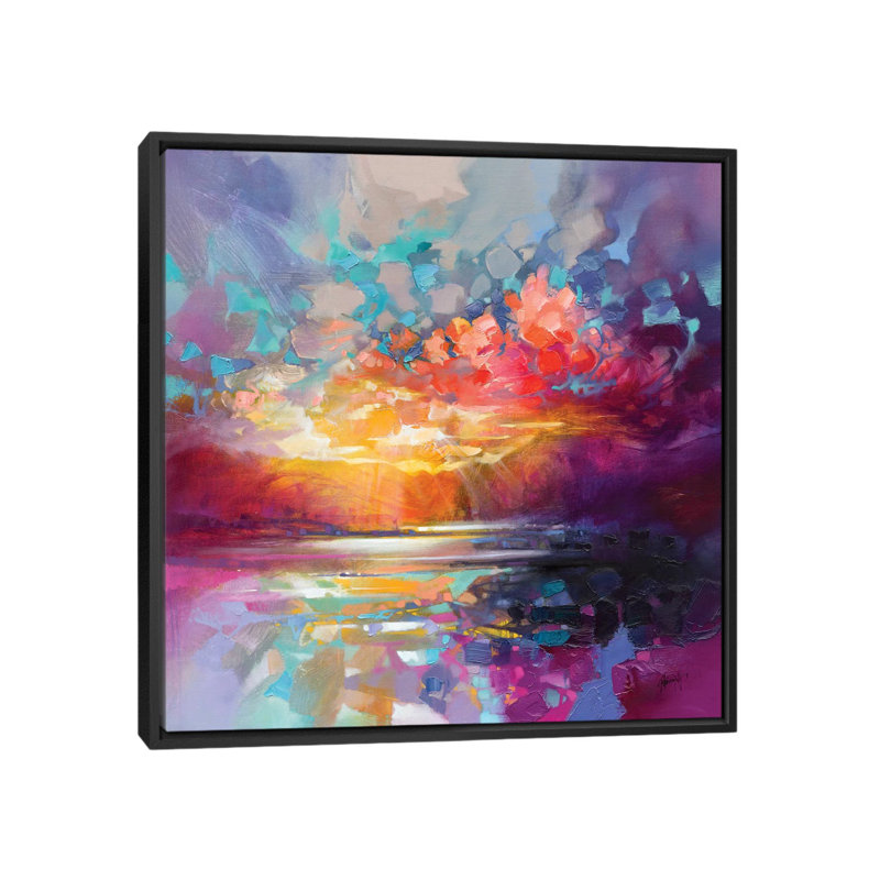 " Skye Fragments " by Scott Naismith, 37" H x 37" W x 1.5" D, Black Framed Canvas