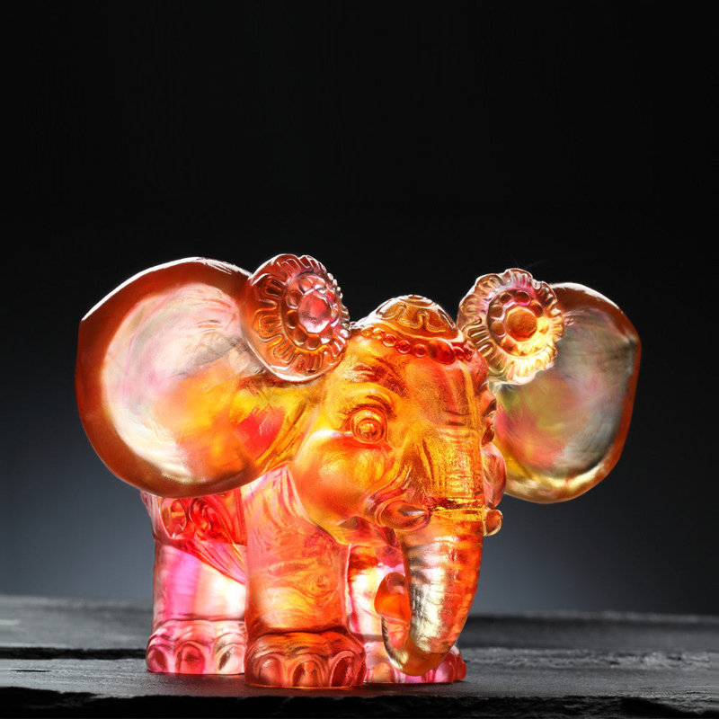 Crystal Elephant Figurine, "Fragrance Of Pleasant Words For My Ears"