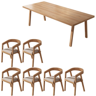 Nordic style full solid wood dining table set
