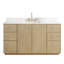 Meuble-lavabo sur pied simple 60 po avec plateau en quartz Calacatta Waubun Rally-359394072