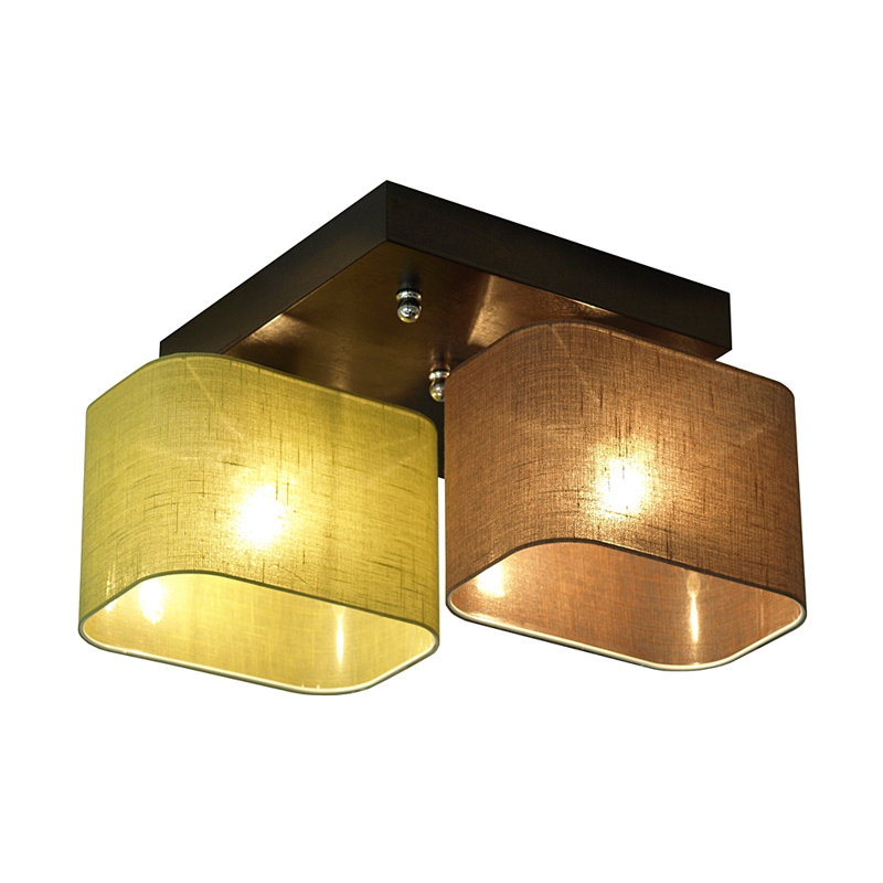 Gonzalez Semi Flush Mount, White, Brown/Green transparent