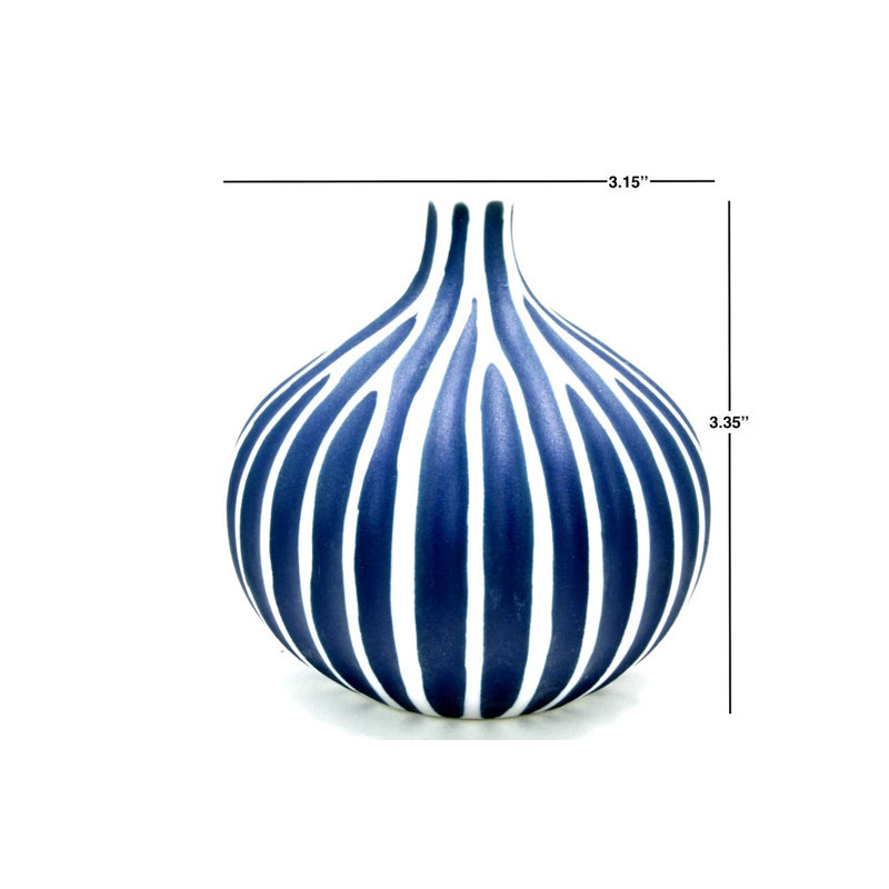 Vase de table Moshup, H 3,4 po x l 3,2 po x P 3,2 po, Bleu