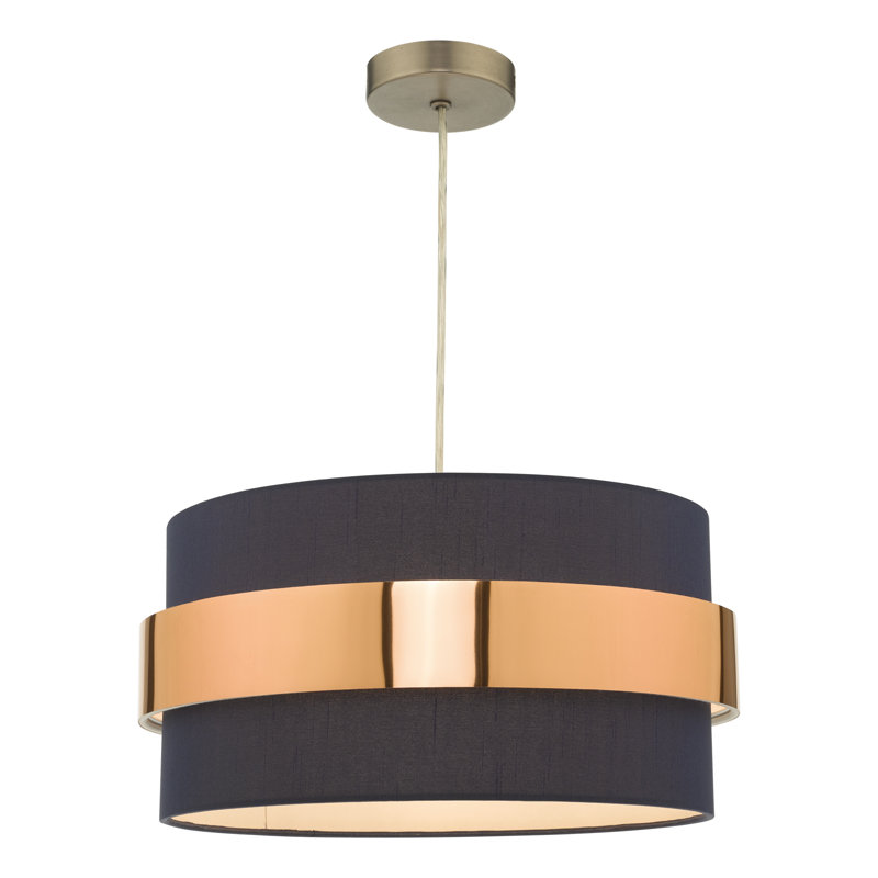 - Light Drum Pendant, Blue/Gold
