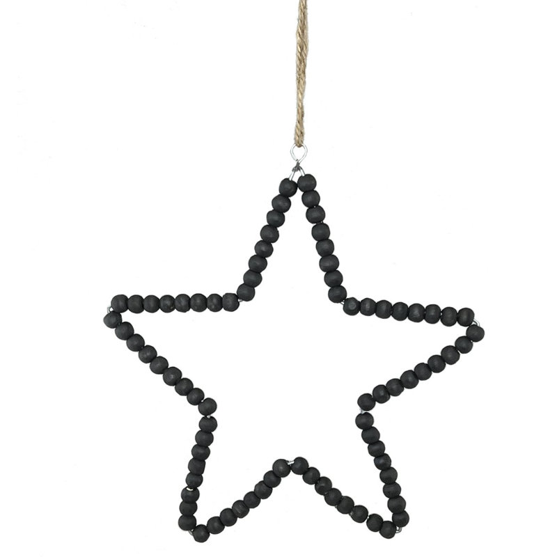 Wood Astrology & Stars Holiday Shaped Ornament, 6.50" H x 2" W x 6.50" D, Black