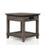 Table de bout en bois massif et gris rustique avec rangement et qualité de charge