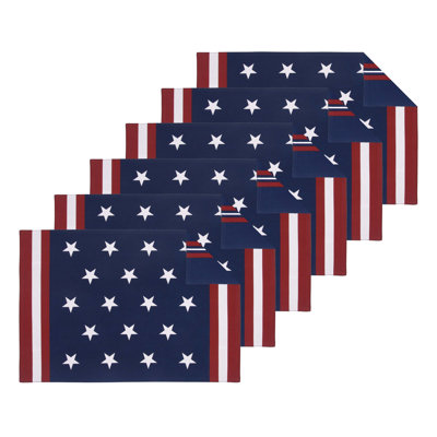 Ensemble de 6 napperons étoiles et rayures patriotiques du 4 juillet