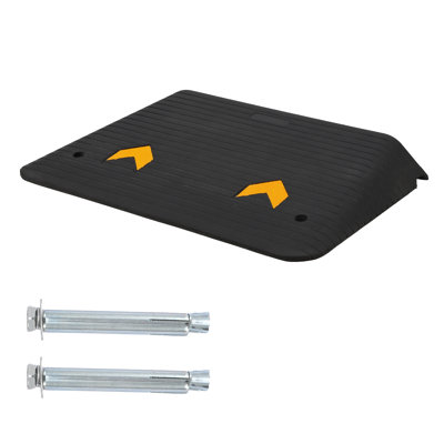 Heavy Duty Rubber Curb Ramp Rise Threshold Ramp for Trucks SUVs Mobility 61.98x10.16cm 1pcs
