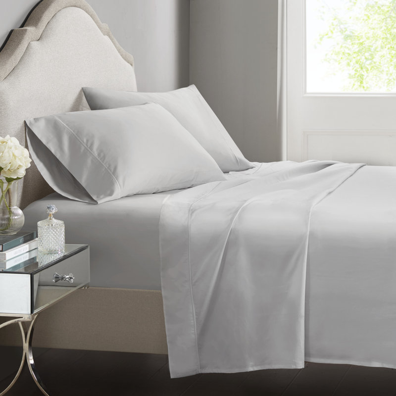 Croscill Luxury Egyptian 500TC Cotton Sheet Set, Queen, Gray
