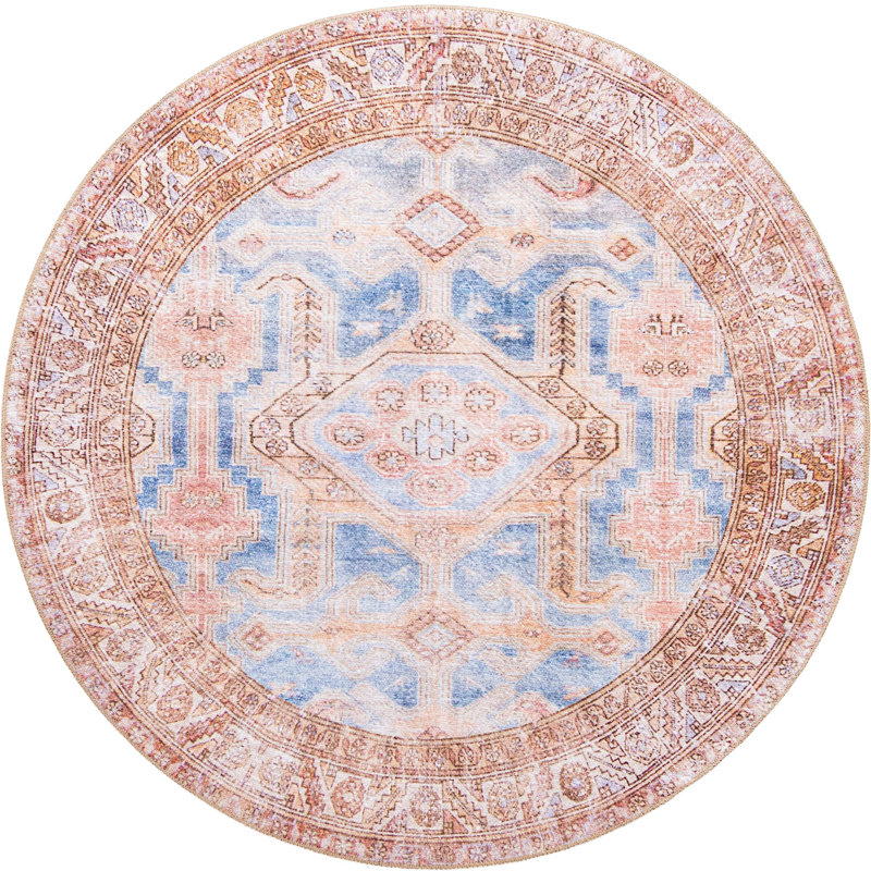 Tapis traditionnel brun clair Mcclamma, Rond 5 pi