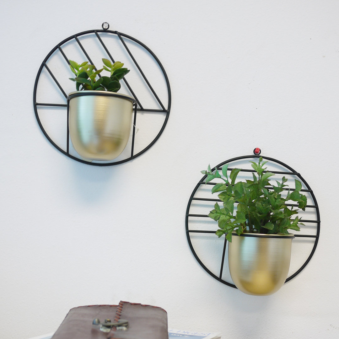 Fegan Metal Wall Planter (Set of 2) Mercer41