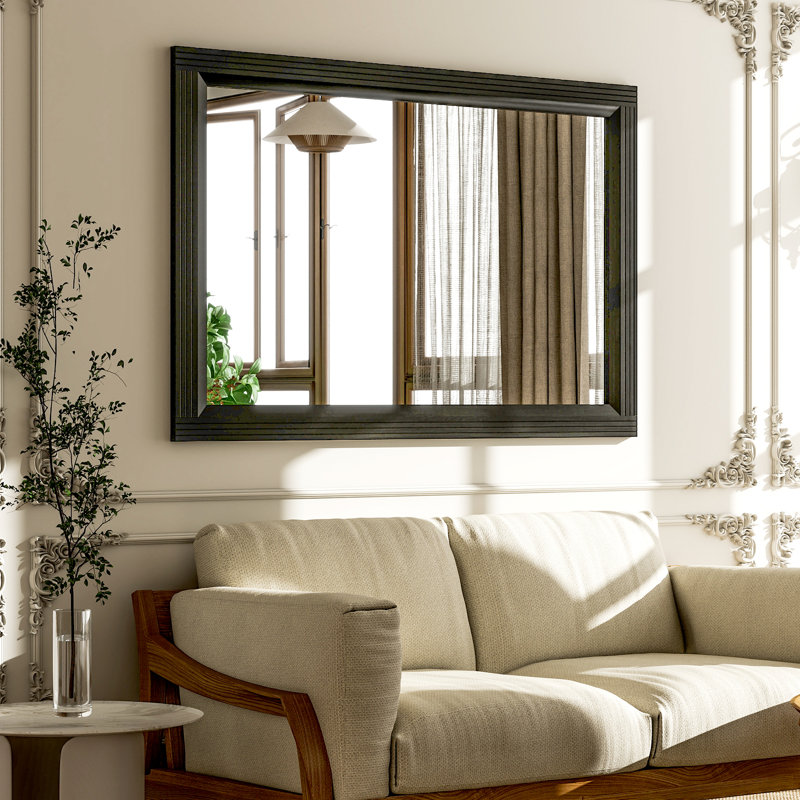 Miroir mural, 38 po x 24 po, Bois brun foncé