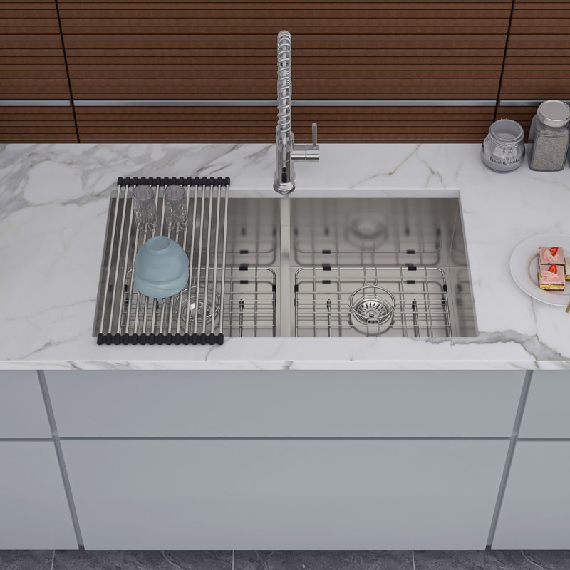 30'' L Double Bowl Stainless Steel Kitchen Sink
